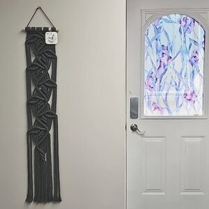 Handmade Charcoal Coloured Vine Macrame Wall Hanging